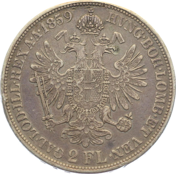 Haus Habsburg Doppelgulden (2 Florin) 1859 B Franz Josef I 1848-1916